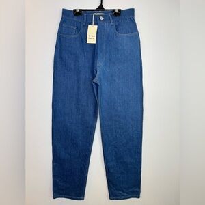 New My mum made it high waist indigo blue wide legs denim jeans